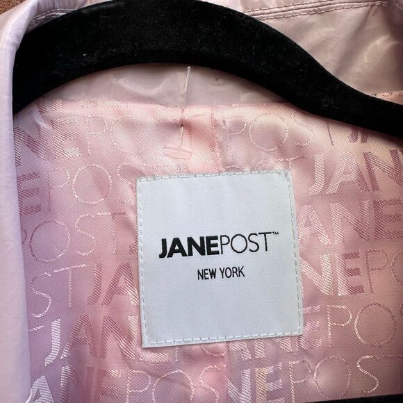 Jane Post New York $495 Rain Jacket Light Pink Light Slicker XS NWT - Picture 5 of 11